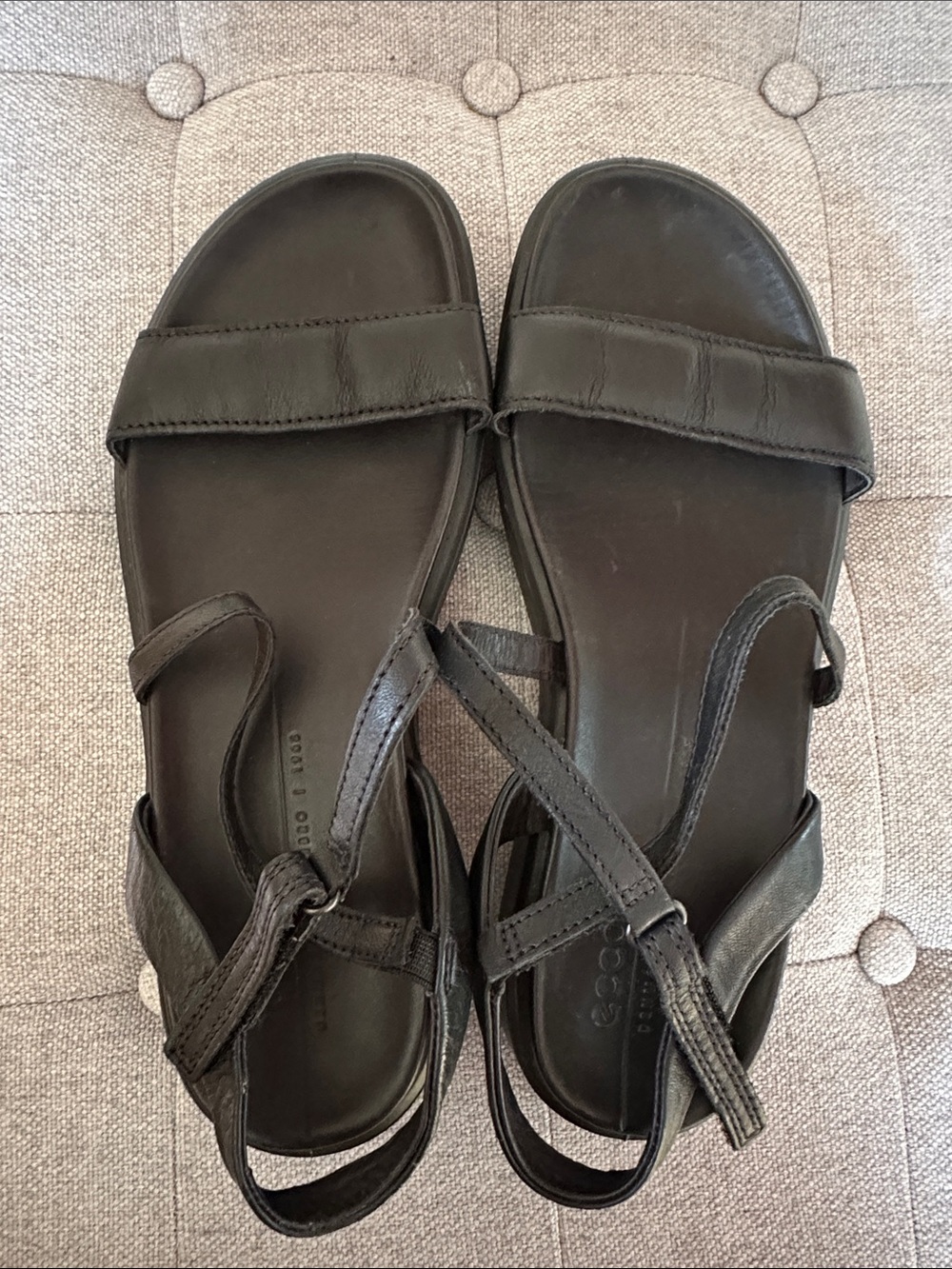 Ecco Black Leather Women's Slingback Sandals